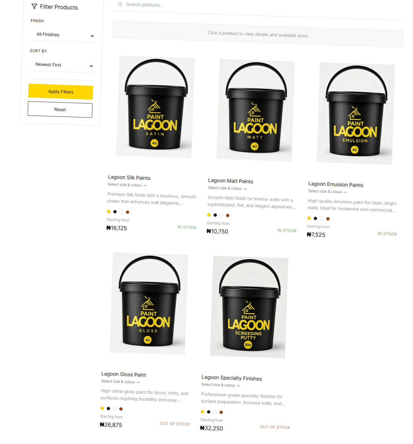 Lagoon Paints business website screenshot